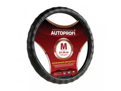 Оплетка "АВТОПРОФИ" нат.кожа перфорир.ребристая (черная) AP-396 ВК M 1/20 от Autoprofi Оплетка "АВТОПРОФИ" нат.кожа перфорир.ребристая (черная) AP-396 ВК M 1/20
