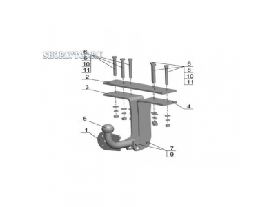 Фаркоп на Nissan Pathfinder R51 SUV 2004-2013гг. от AvtoS Фаркоп на Nissan Pathfinder R51 SUV 2004-2013гг.