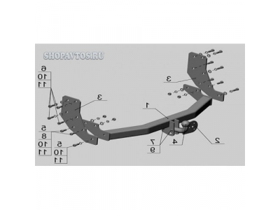 Фаркоп на Nissan Pathfinder R50 SUV 1996-2004гг. от AvtoS Фаркоп на Nissan Pathfinder R50 SUV 1996-2004гг.